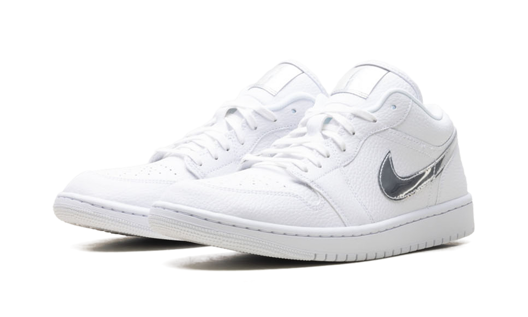 Womens Air Jordan 1 Low SE White Metallic Silver' IQ9381 100