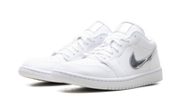 Womens Air Jordan 1 Low SE White Metallic Silver' IQ9381 100