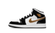 Air Jordan 1 Mid SE GS Black Gold Patent Leather BQ6931 007