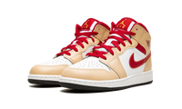 Air Jordan 1 Mid GS Beige / Red 554725 201