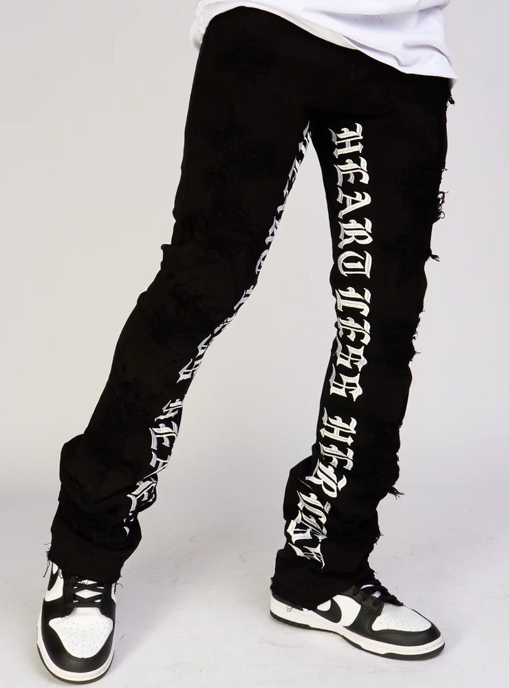Focus Jeans - Heartless Stacked - Black - 3559C