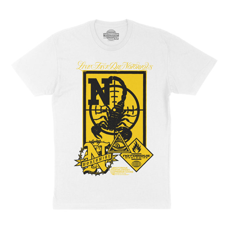 Notorious Patches Tee White Yellow