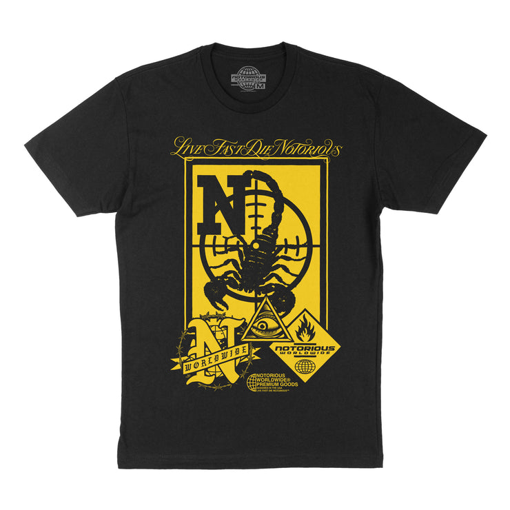 Notorious Patches Tee Black Yellow