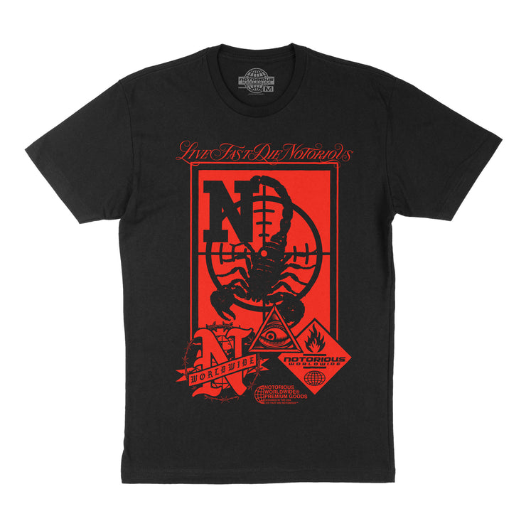 Notorious Patches Tee Black Red