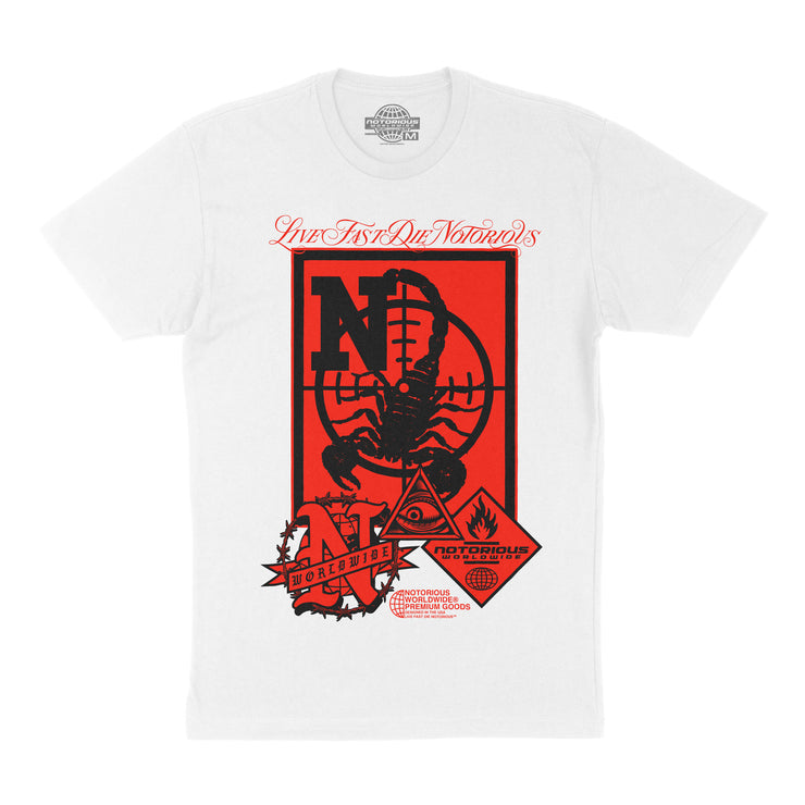 Notorious Patches Tee White Red