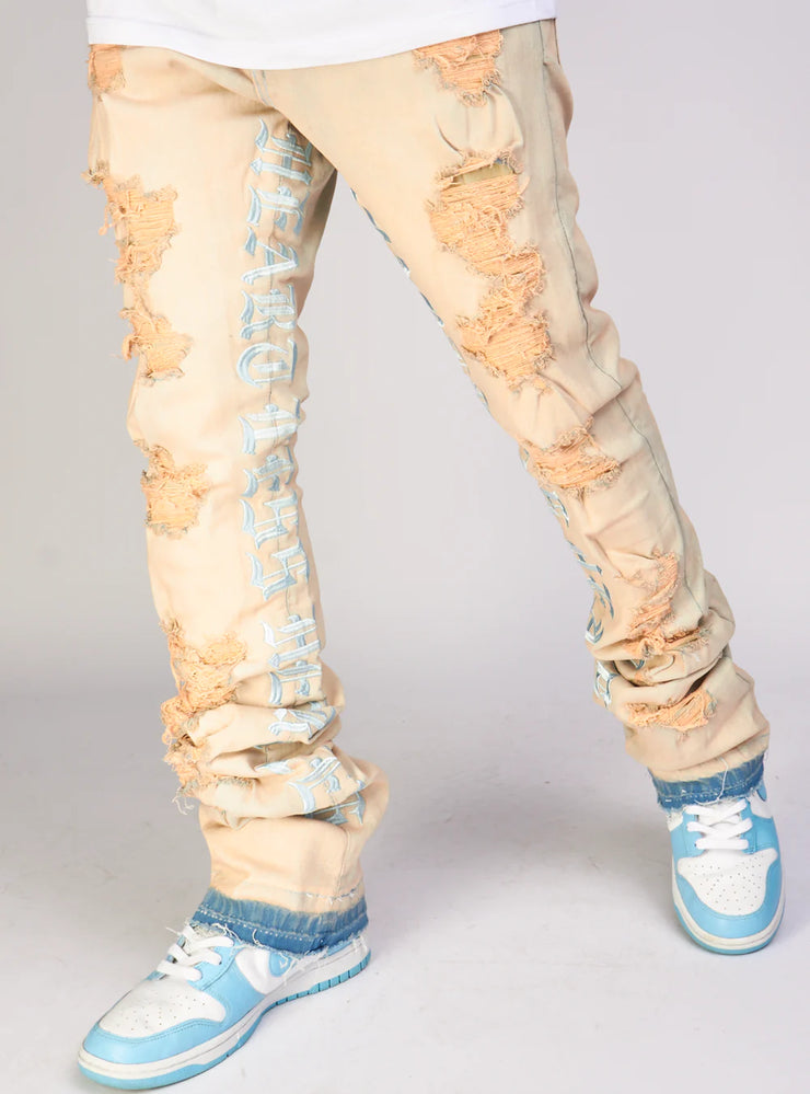 Focus Jeans - Heartless Stacked - Beige - 3559C