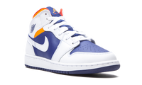 Air Jordan 1 Mid GS White Deep Royal Blue 554725 131