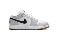 Jordan 1 Low GS White Neutral Grey Gum Midnight Navy 553560 146