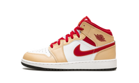 Air Jordan 1 Mid GS Beige / Red 554725 201