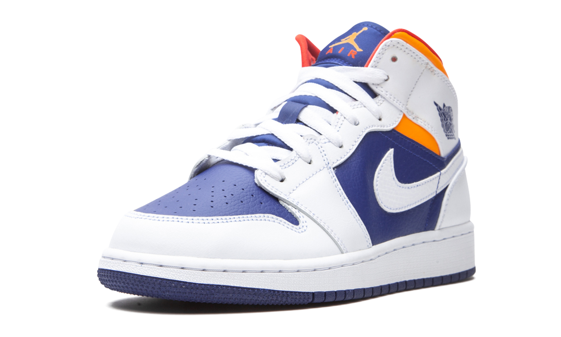 Air Jordan 1 Mid GS White Deep Royal Blue 554725 131